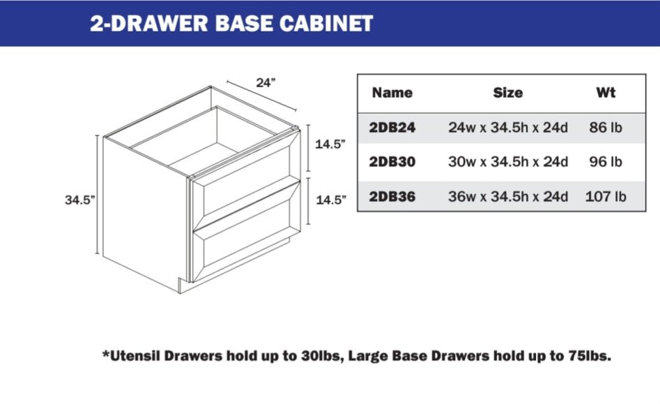2DB - two drawer base