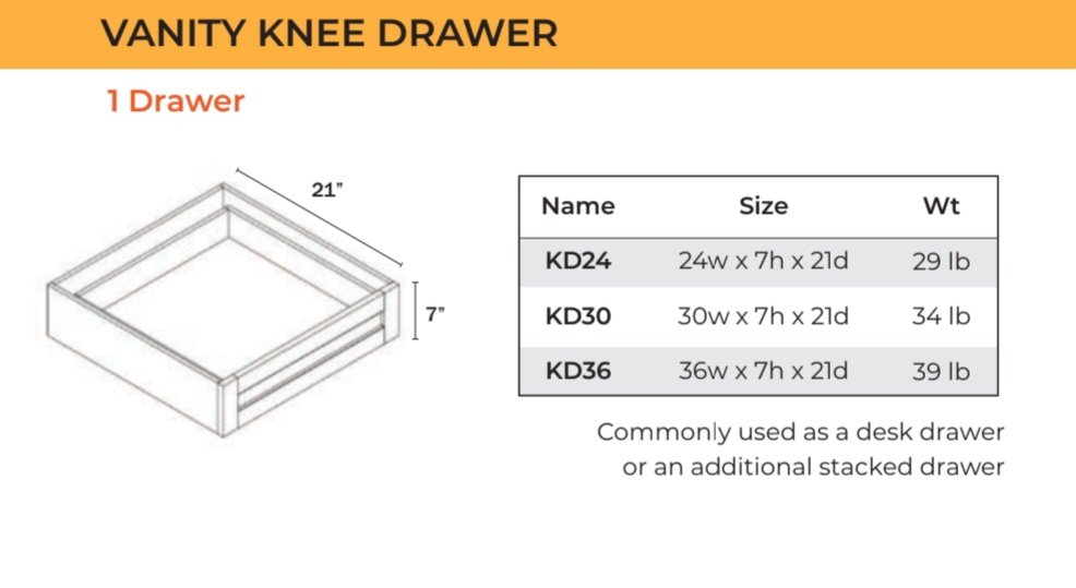 Base Cabinet - Knee Drawer - 1 Drawer