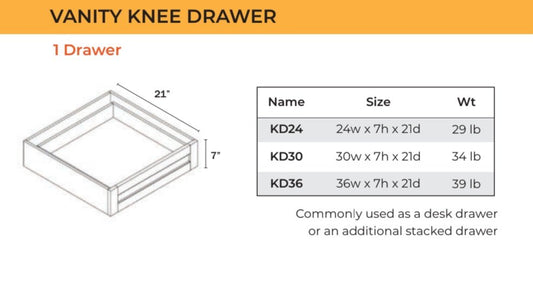 Base Cabinet - Knee Drawer - 1 Drawer