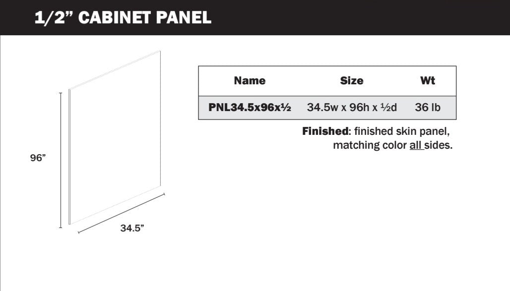 Panel 34.5*96*1/2-VERTICAL