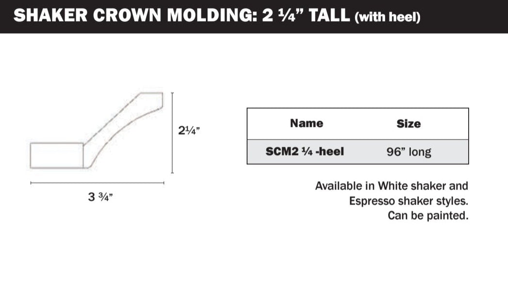 Crown Molding - 1/4 Heel