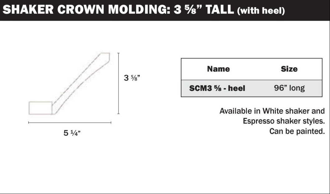 Crown Molding - 5/8 Heel