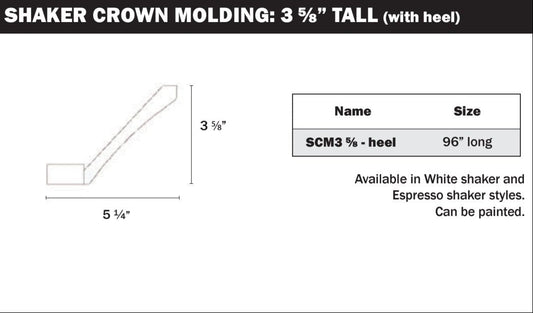 Crown Molding - 5/8 Heel