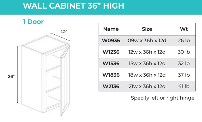 Wall Cabinet - 1 Door