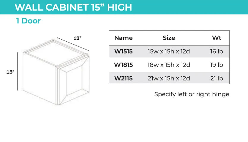 Wall Cabinet - 1 Door