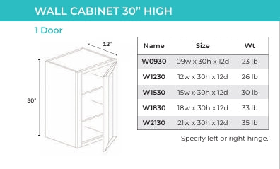 Wall Cabinet - 1 Door