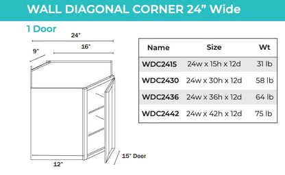 Wall Cabinet - Wall End Diagonal - 2 doors