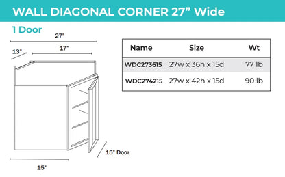Wall Cabinet - Wall End Diagonal - 2 doors